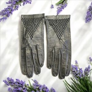 New Vintage Madova Firenze Italy Black Leather Gloves Size 7